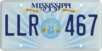 MS license plate LLR467