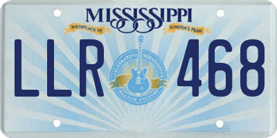 MS license plate LLR468