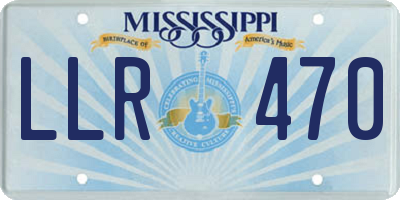 MS license plate LLR470