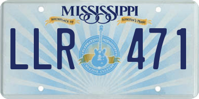 MS license plate LLR471