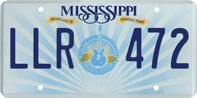 MS license plate LLR472