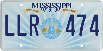 MS license plate LLR474