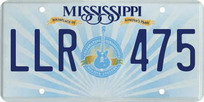 MS license plate LLR475