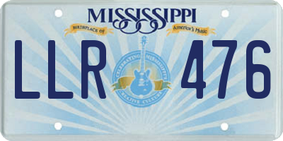 MS license plate LLR476