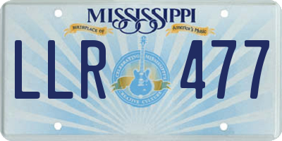 MS license plate LLR477