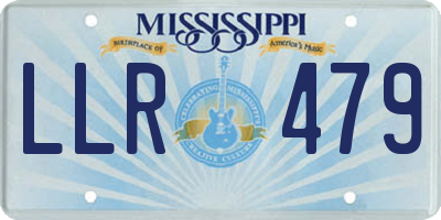 MS license plate LLR479