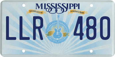 MS license plate LLR480