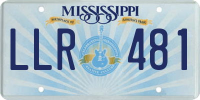 MS license plate LLR481