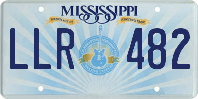 MS license plate LLR482
