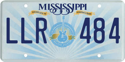 MS license plate LLR484