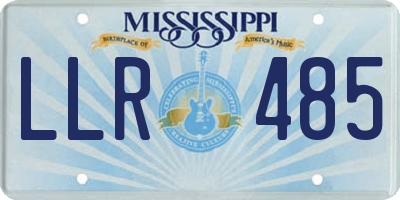 MS license plate LLR485