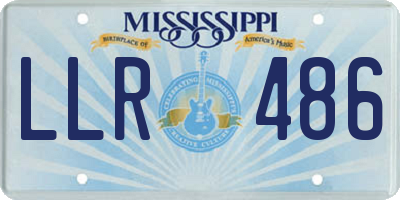 MS license plate LLR486