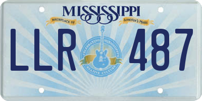 MS license plate LLR487