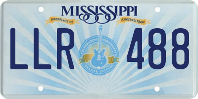 MS license plate LLR488
