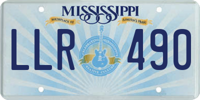 MS license plate LLR490