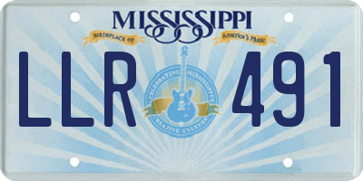 MS license plate LLR491