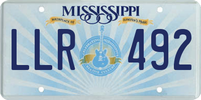 MS license plate LLR492