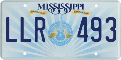MS license plate LLR493