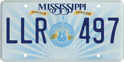 MS license plate LLR497