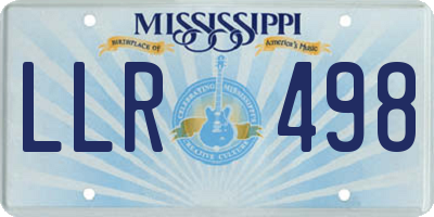 MS license plate LLR498