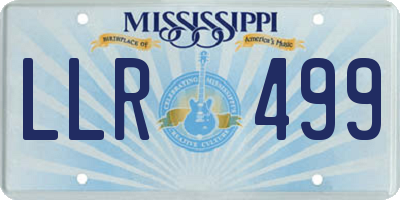 MS license plate LLR499