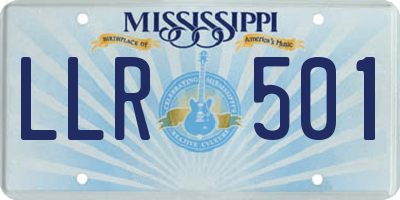 MS license plate LLR501