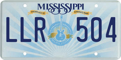 MS license plate LLR504