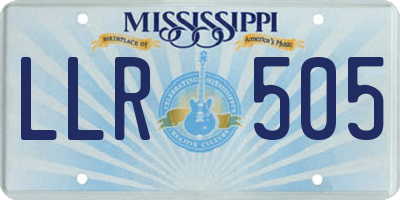 MS license plate LLR505
