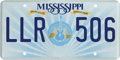 MS license plate LLR506
