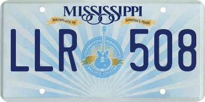 MS license plate LLR508