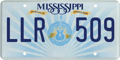 MS license plate LLR509