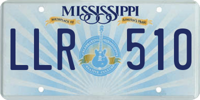MS license plate LLR510
