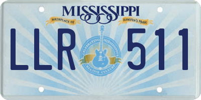 MS license plate LLR511