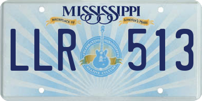 MS license plate LLR513