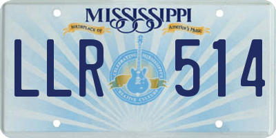 MS license plate LLR514