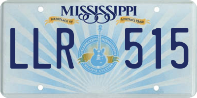 MS license plate LLR515