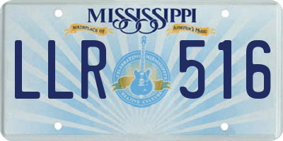 MS license plate LLR516