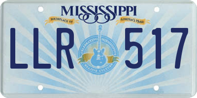 MS license plate LLR517
