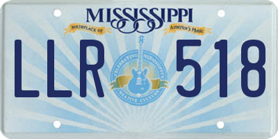 MS license plate LLR518