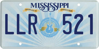 MS license plate LLR521