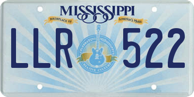 MS license plate LLR522