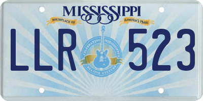 MS license plate LLR523