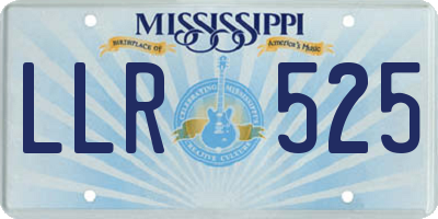 MS license plate LLR525