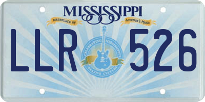 MS license plate LLR526