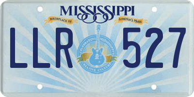 MS license plate LLR527