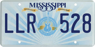 MS license plate LLR528