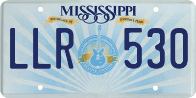MS license plate LLR530