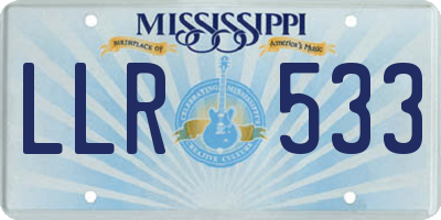 MS license plate LLR533
