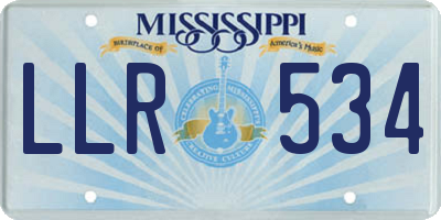 MS license plate LLR534