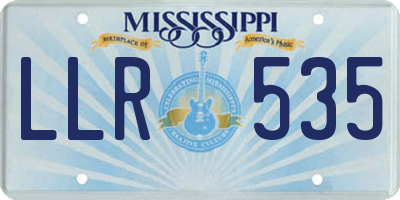 MS license plate LLR535